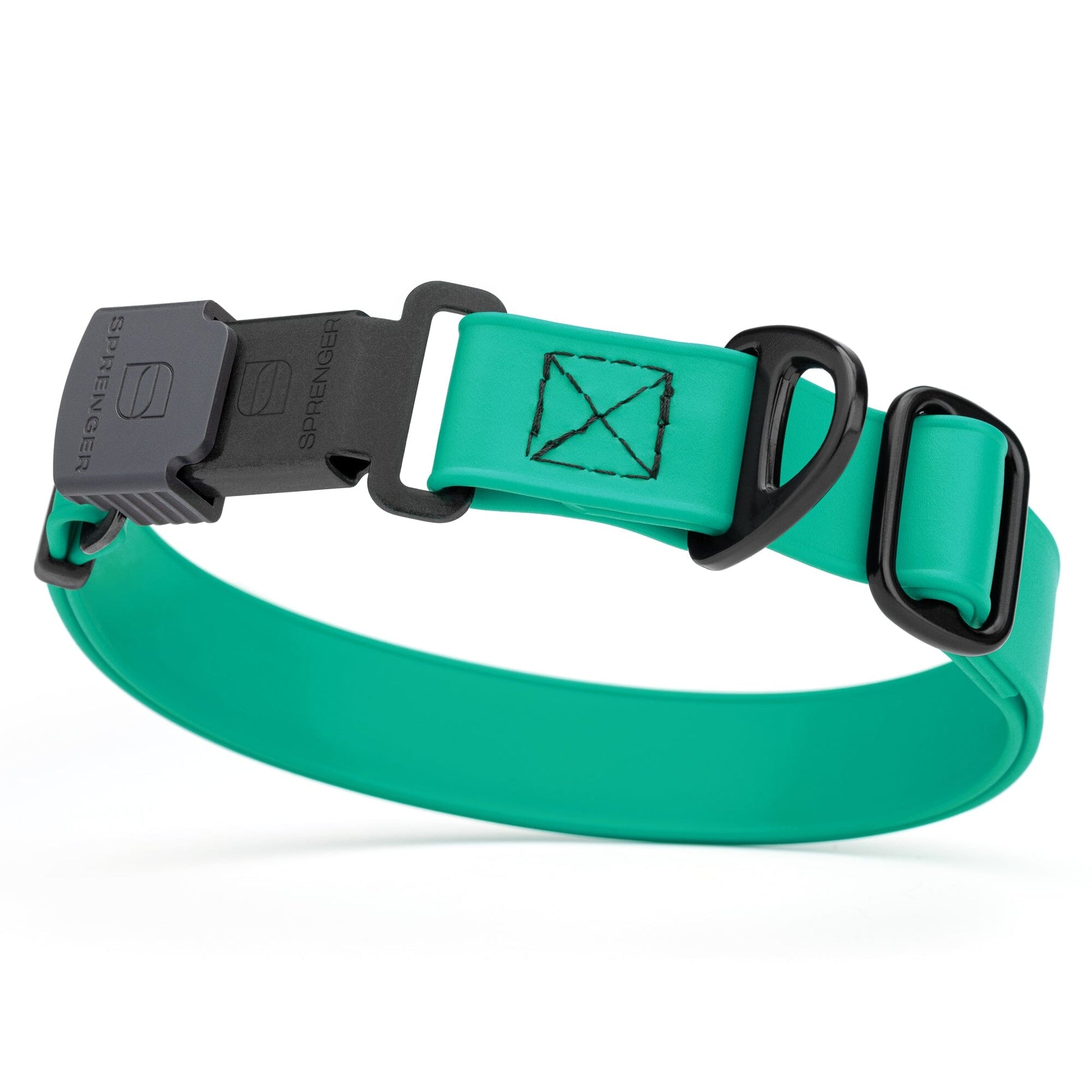 Dogline Biothane Waterproof Dog Collar with Herm Sprenger Stainless Steel Quick Release Buckle Teal Black Buckle Dog Collar Dogline