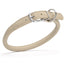 Soft Leather Round Dog Collar Beige 1 2" Dog Collar Dogline