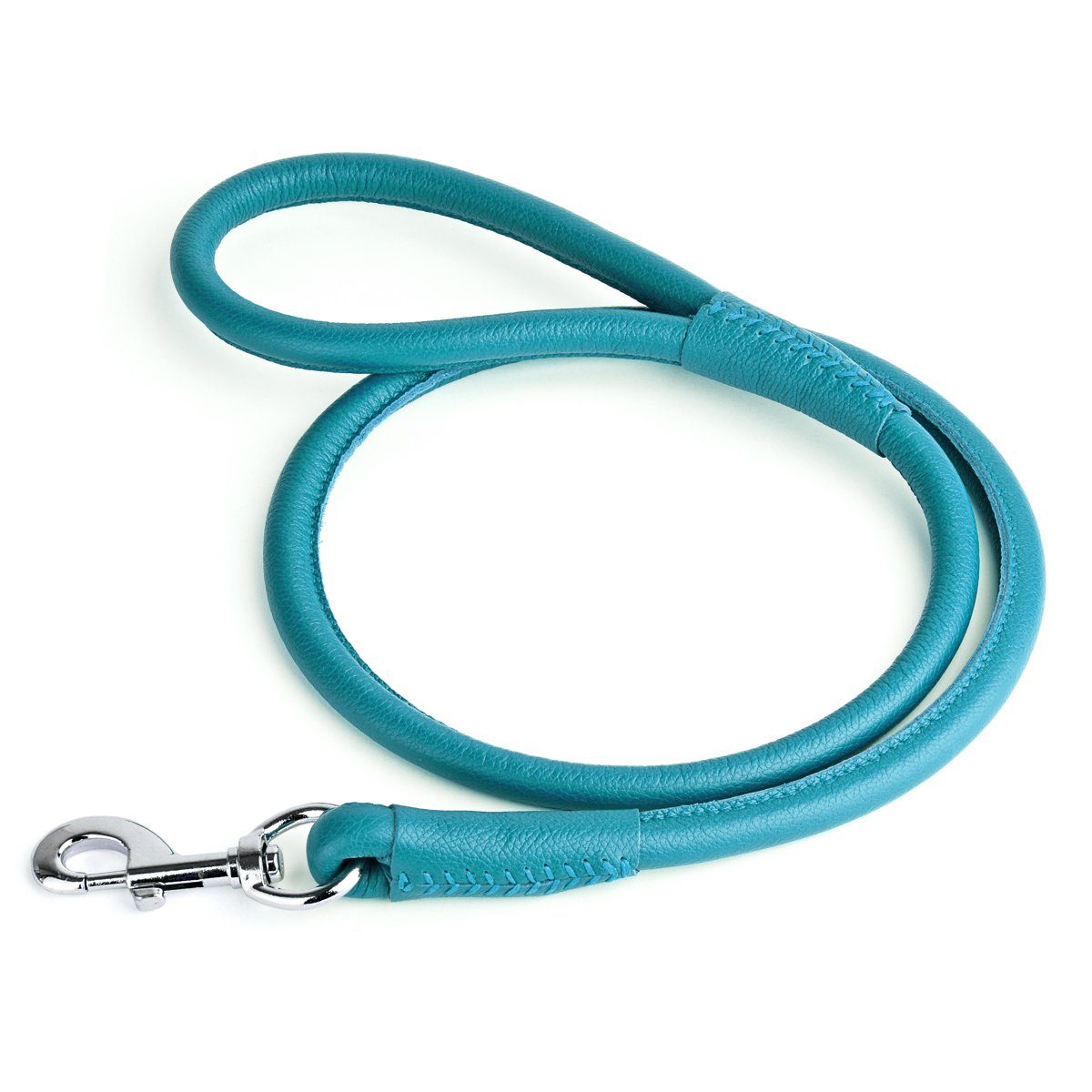 Soft Leather Round Dog Lead Teal 1 2" Dog Leashes Dogline