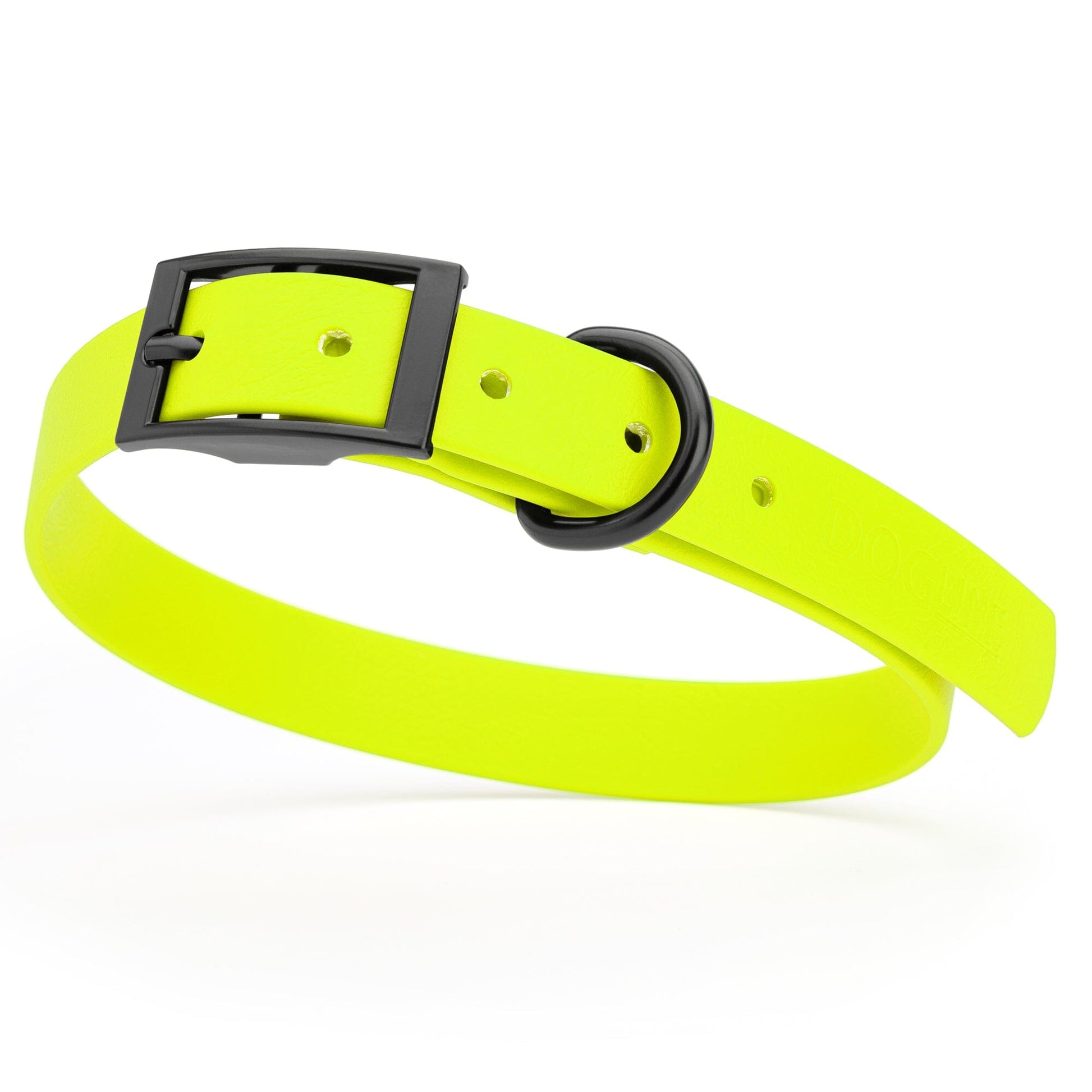 Biothane Waterproof Dog Collar - Medium (15 to 18 inches) Safety Yellow L 15"-18" x W 3 4" Dog Collar Dogline