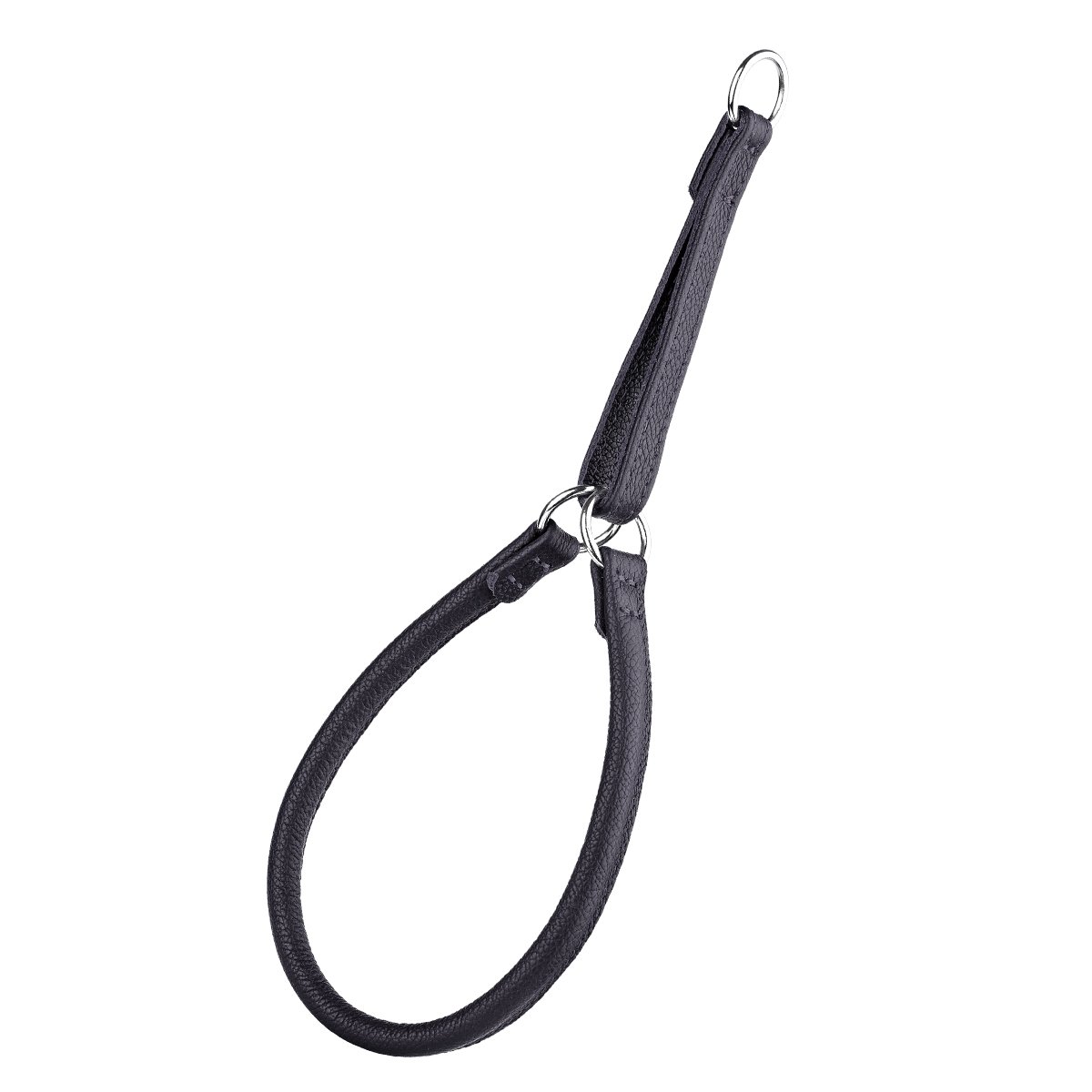 Soft Leather Round Martingale Collar Black 1 2" Dog Collars Dogline