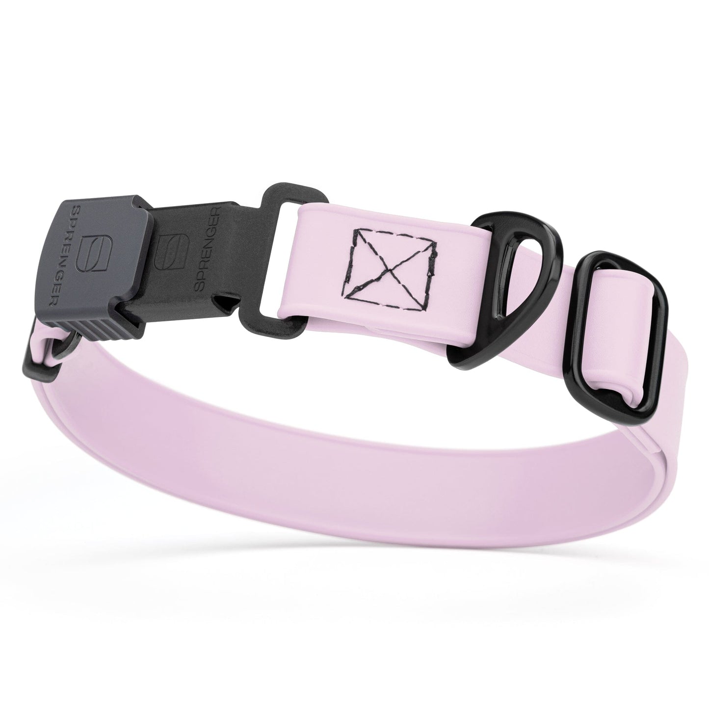 Dogline Biothane Waterproof Dog Collar with Herm Sprenger Stainless Steel Quick Release Buckle Pastel Purple Black Buckle Dog Collar Dogline