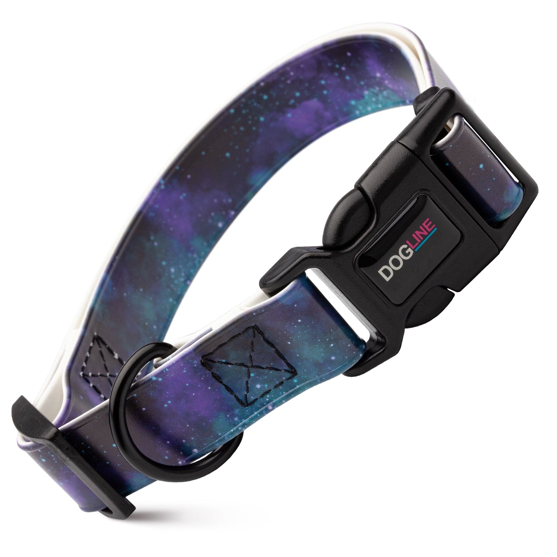 Dogline Biothane Full Color Design Printed Dog Collar with Quick Release Buckle Galaxy W 3 4" x L 12"-19" Dog Collars Dogline