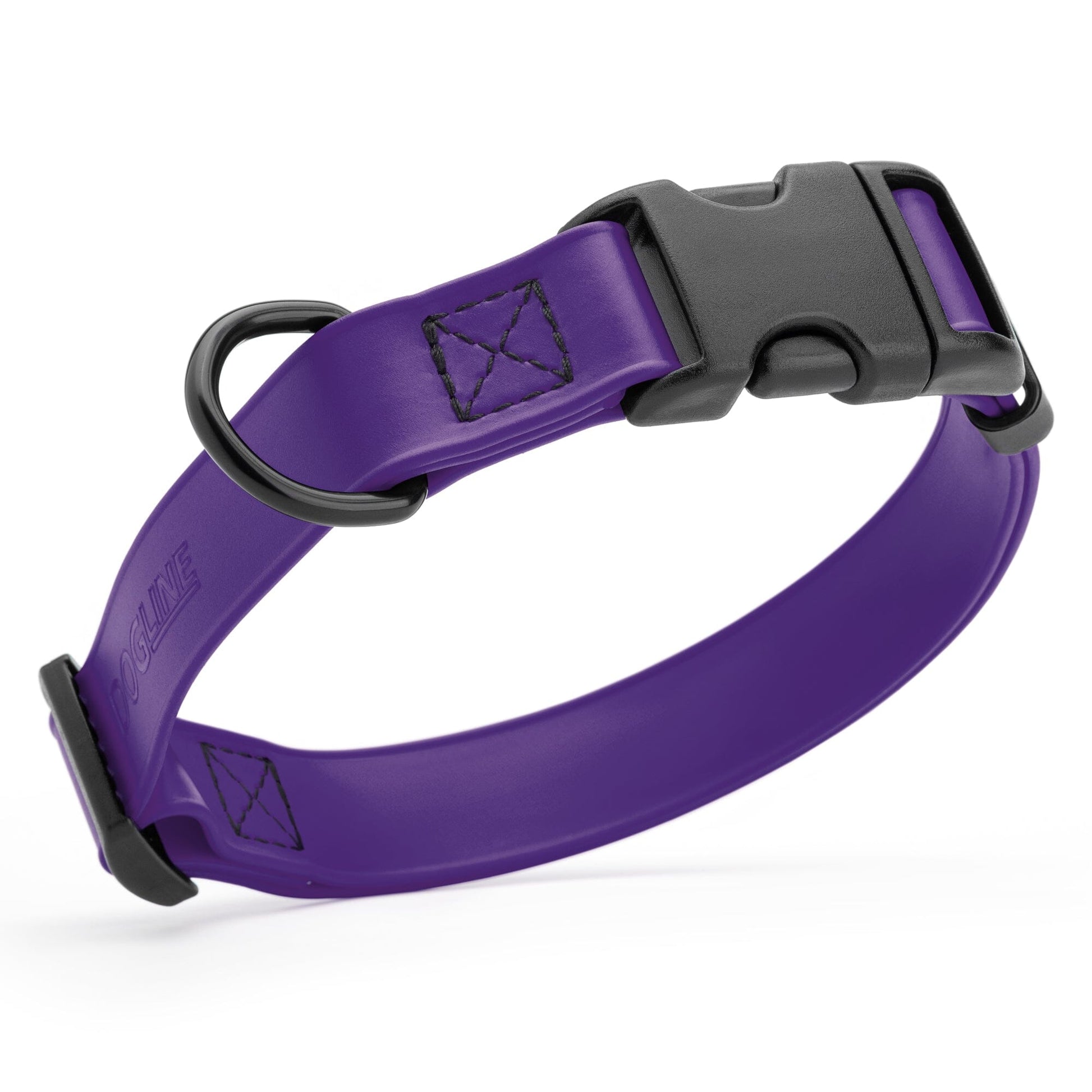 Dogline Biothane Waterproof Dog Collar with Quick Release Buckle 5 8"W by 10-14"L Violet Purple Dog Collar Dogline