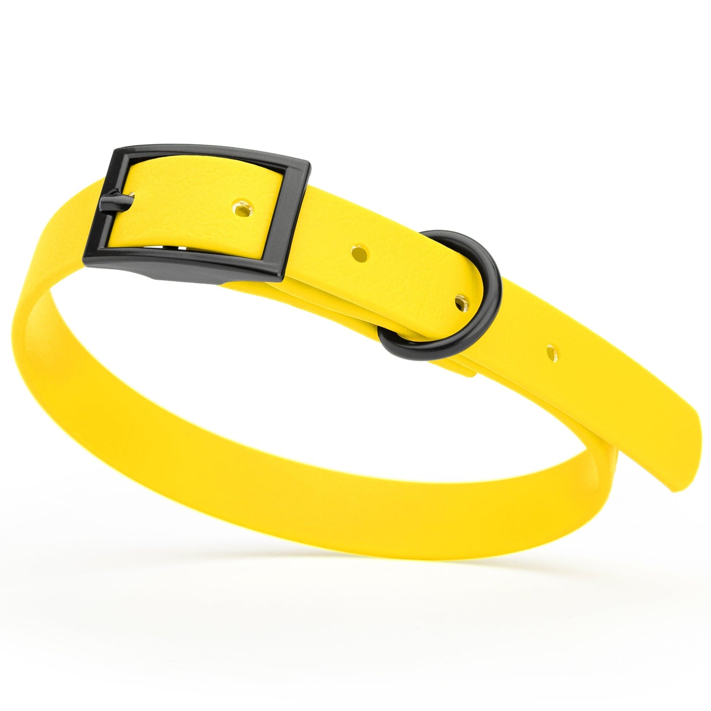 Biothane Waterproof Dog Collar - Small (12 to 15 inches) Lemon Yellow L 12"-15" x W 5 8" Dog Collar Dogline