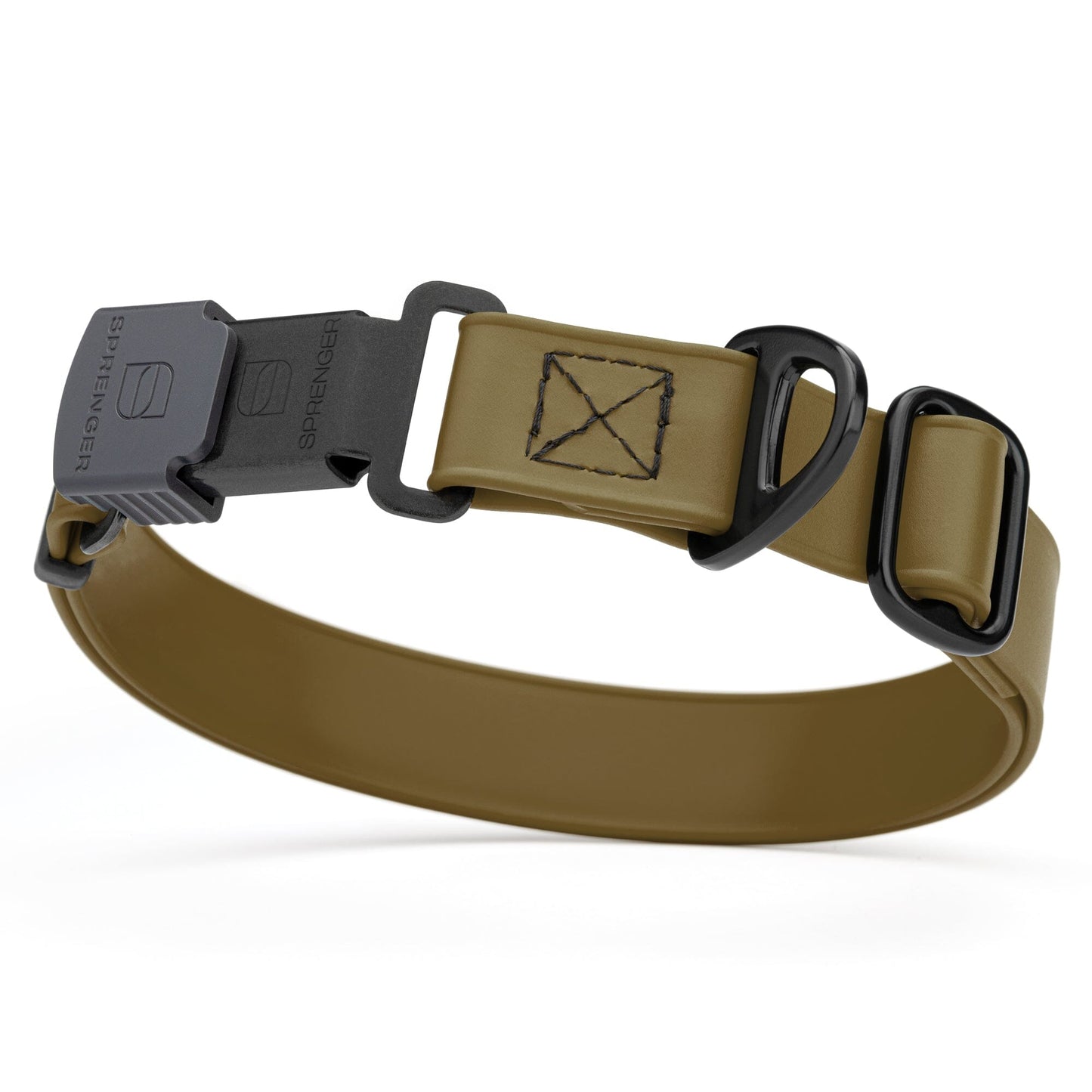 Dogline Biothane Waterproof Dog Collar with Herm Sprenger Stainless Steel Quick Release Buckle Coyote Brown Black Buckle Dog Collar Dogline