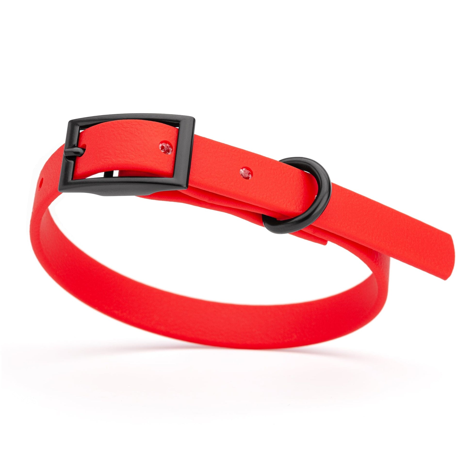 Biothane Waterproof Dog Collar - X-Small (9 to 12 inches) Cherry Red L 9"-12" x W 1 2" Dog Collar Dogline