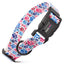 Dogline Biothane Full Color Design Printed Dog Collar with Quick Release Buckle Paw Prints W 3 4" x L 12"-19" Dog Collars Dogline