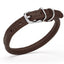 Soft Leather Round Dog Collar Dark Brown 1 3" Dog Collar Dogline