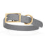 Viper Biothane Waterproof Dog Collar - Brass Hardware - Size L (18" - 22") Battleship Gray L 18"-22" x W 1" Dog Collar Dogline