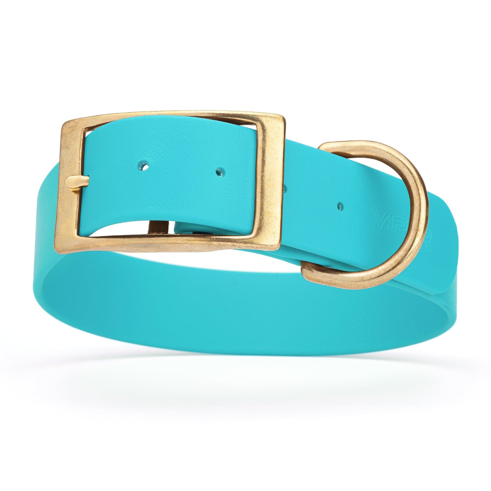 Viper Biothane Waterproof Dog Collar - Brass Hardware - 1.5in Wide - Size XXL (24" - 28") Sky Blue L 24"-28" x W 1.5" Dog Collar Dogline