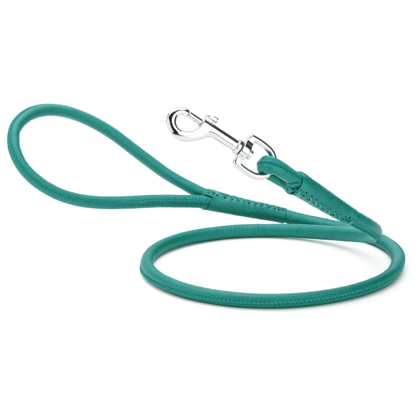 Soft Leather Round Dog Lead Teal Dog Leashes Dogline