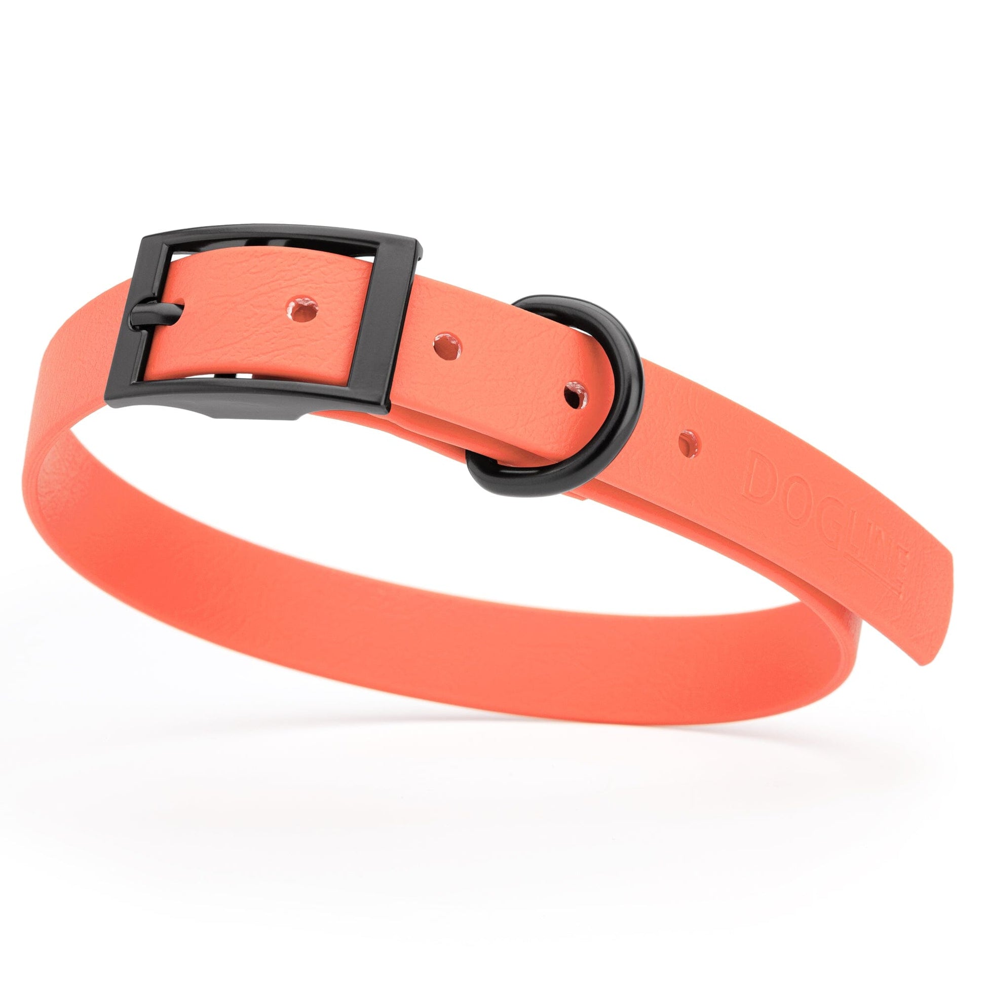 Biothane Waterproof Dog Collar - Medium (15 to 18 inches) Coral L 15"-18" x W 3 4" Dog Collar Dogline