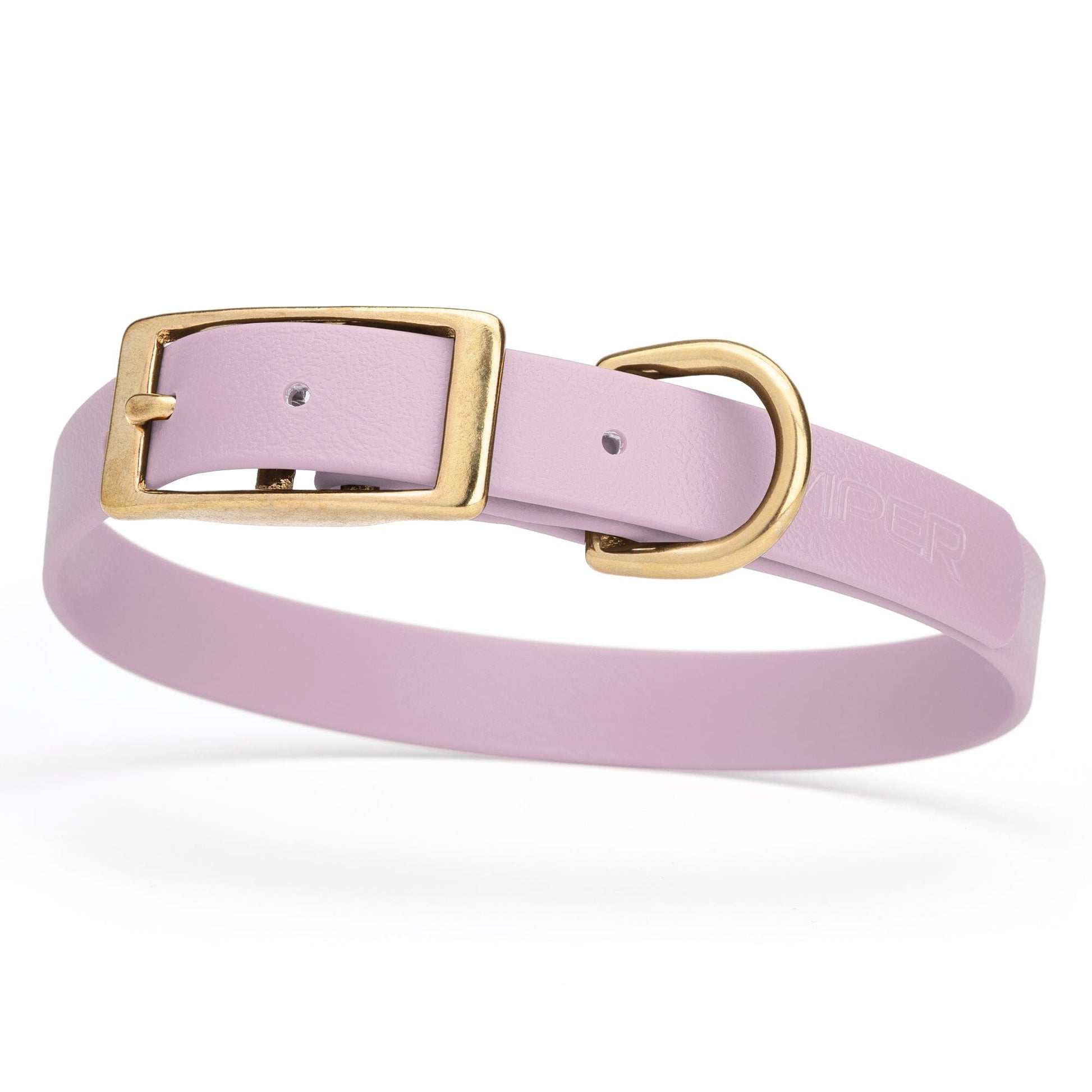 Viper Biothane Waterproof Dog Collar - Brass Hardware - Size M (15" - 18") Pastel Purple L 15"-18" x W 3 4" Dog Collar Dogline