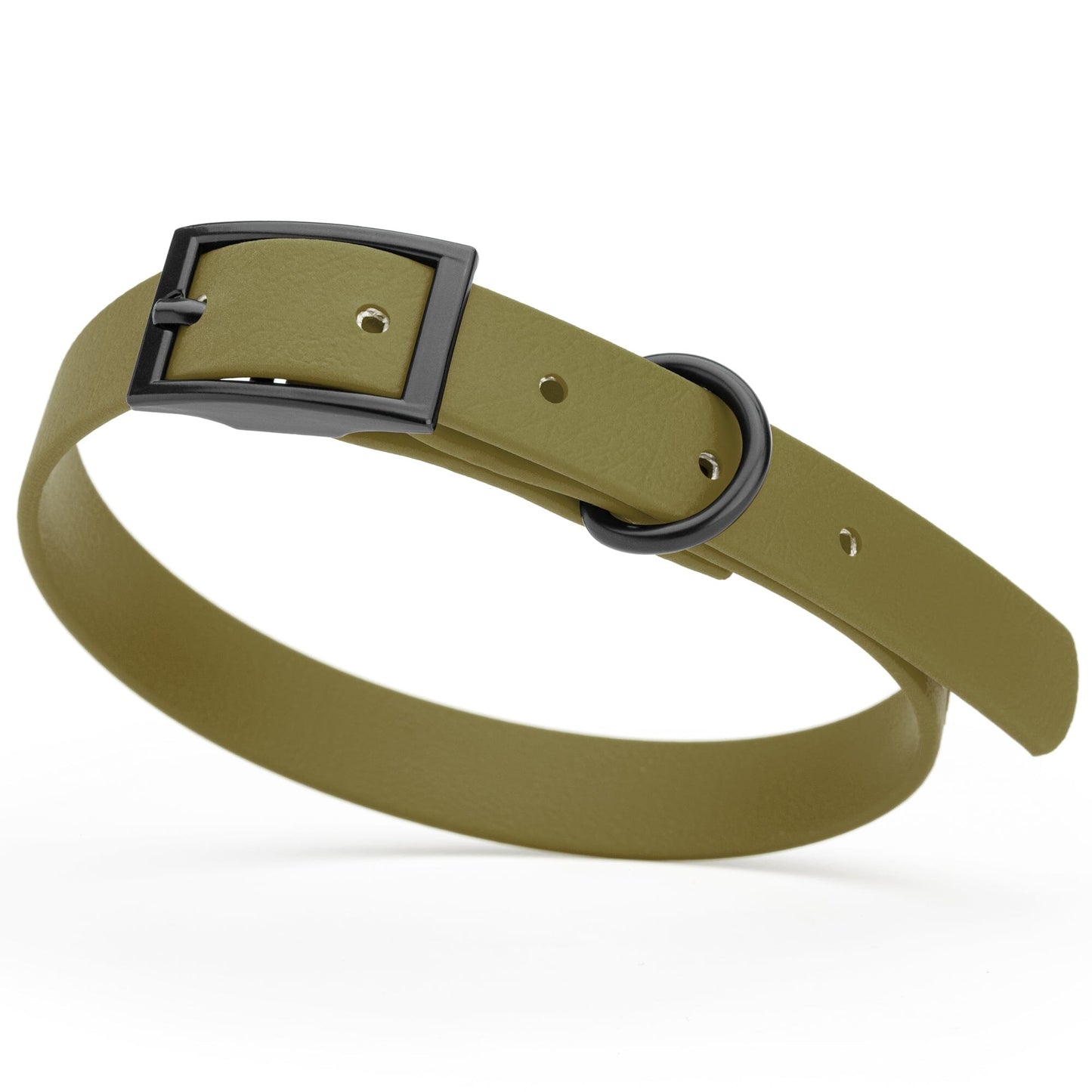 Biothane Waterproof Dog Collar - Small (12 to 15 inches) Olive Drab Green L 12"-15" x W 5 8" Dog Collar Dogline