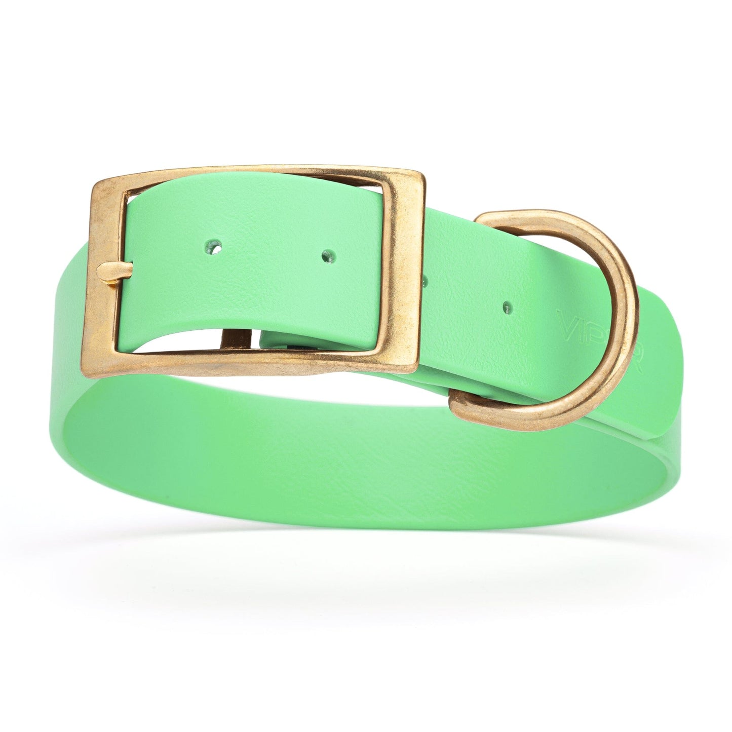 Viper Biothane Waterproof Dog Collar - Brass Hardware - 1.5in Wide - Size XL (20" - 24") Sea Foam Green L 20"-24" x W 1.5" Dog Collar Dogline
