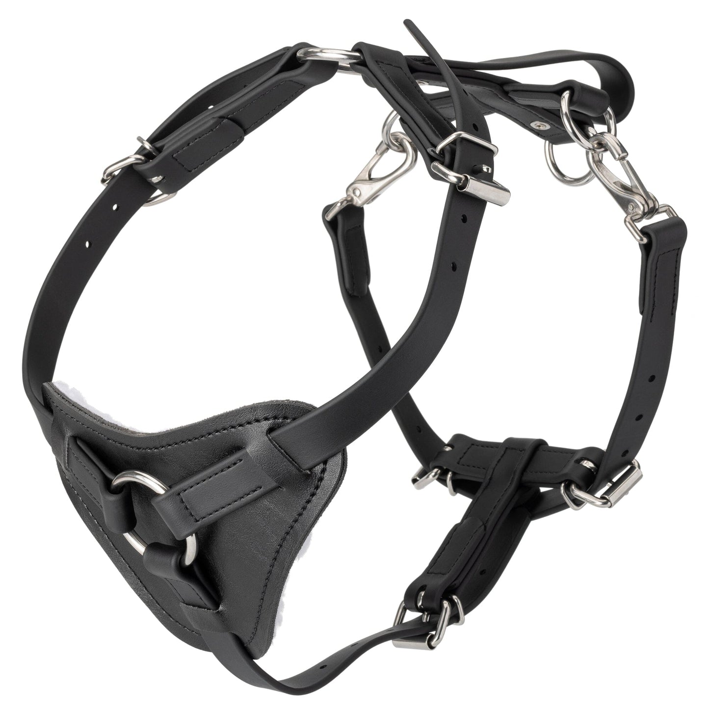 Viper Surge Biothane Working Dog Harness - Stainless Steel Hardware Black Dog Harnesses Dogline