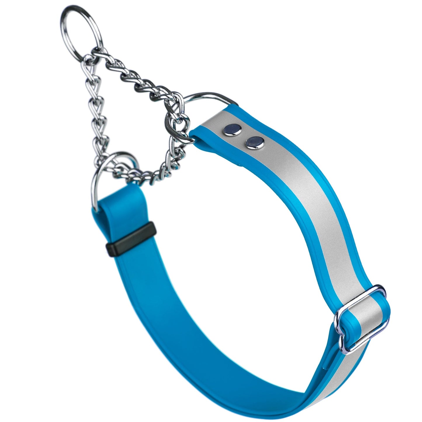 Reflective Biothane Martingale Collar for Dogs Cerulean Blue Martingale Dog Collar Dogline