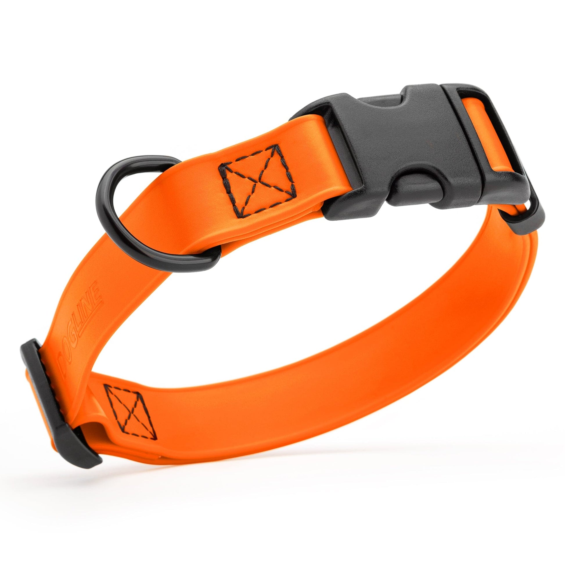 Dogline Biothane Waterproof Dog Collar with Quick Release Buckle 5 8"W by 10-14"L Hunter Orange Dog Collar Dogline