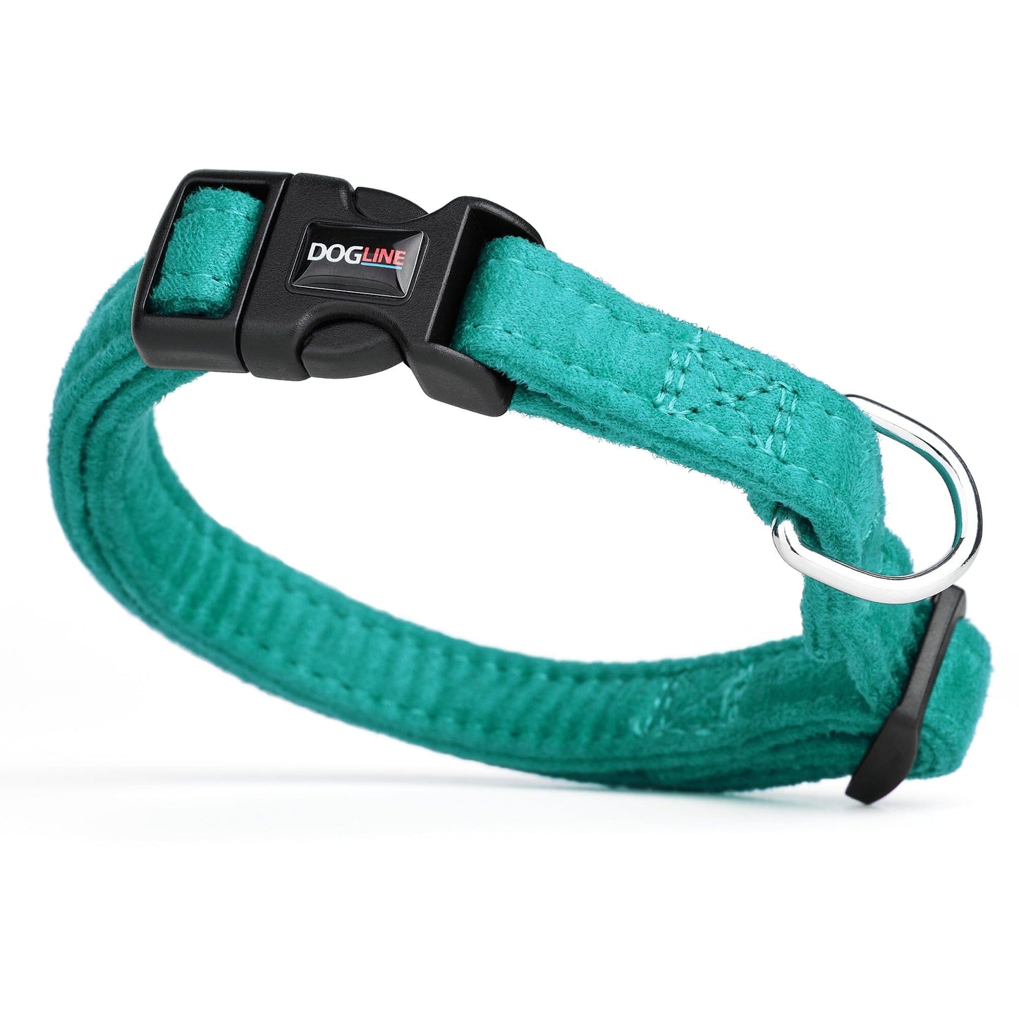 Comfort Microfiber Flat Dog Collar Teal 11-17" 5 8" Dog Collar Dogline