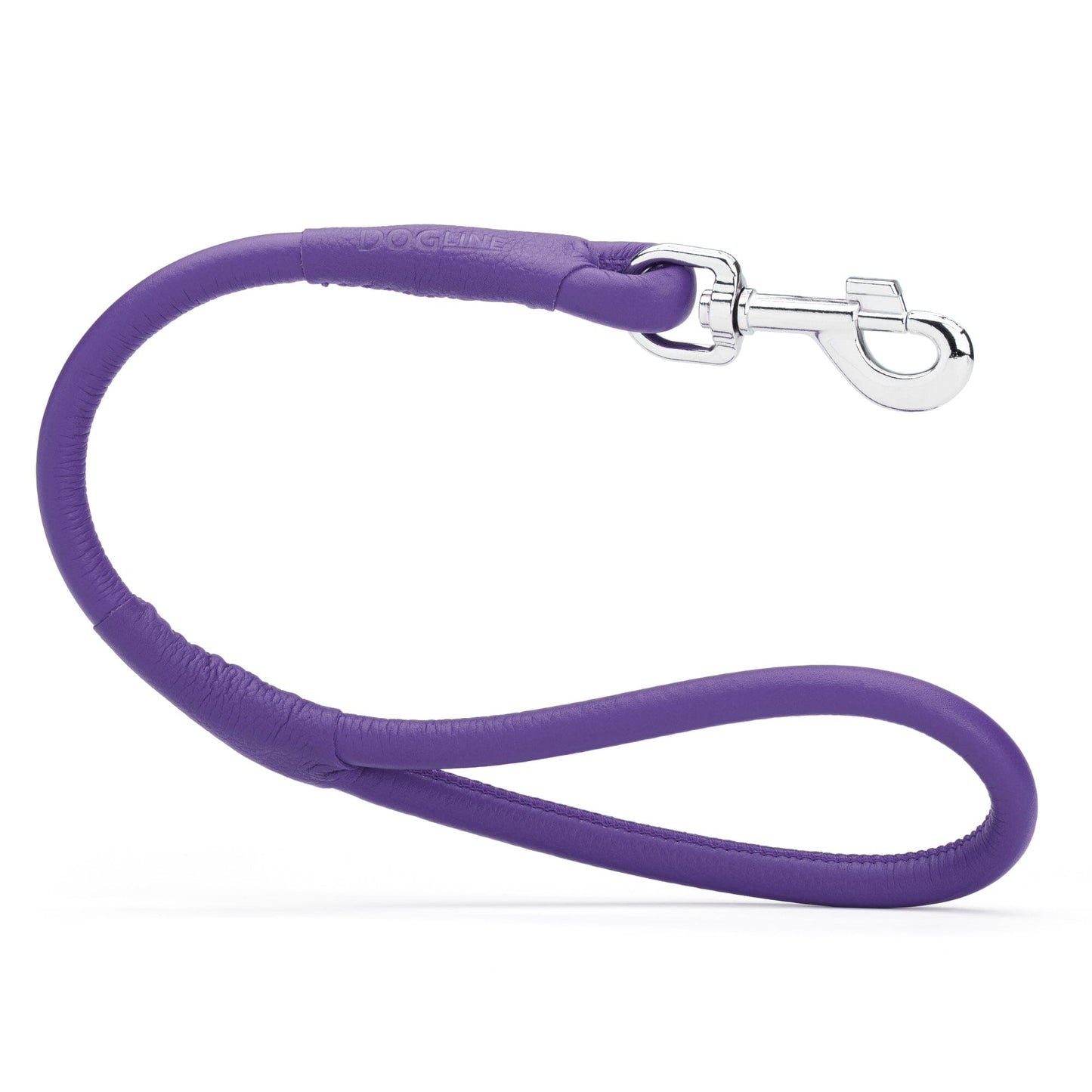 Soft Leather Round Traffic Lead Purple Dog Leashes Dogline