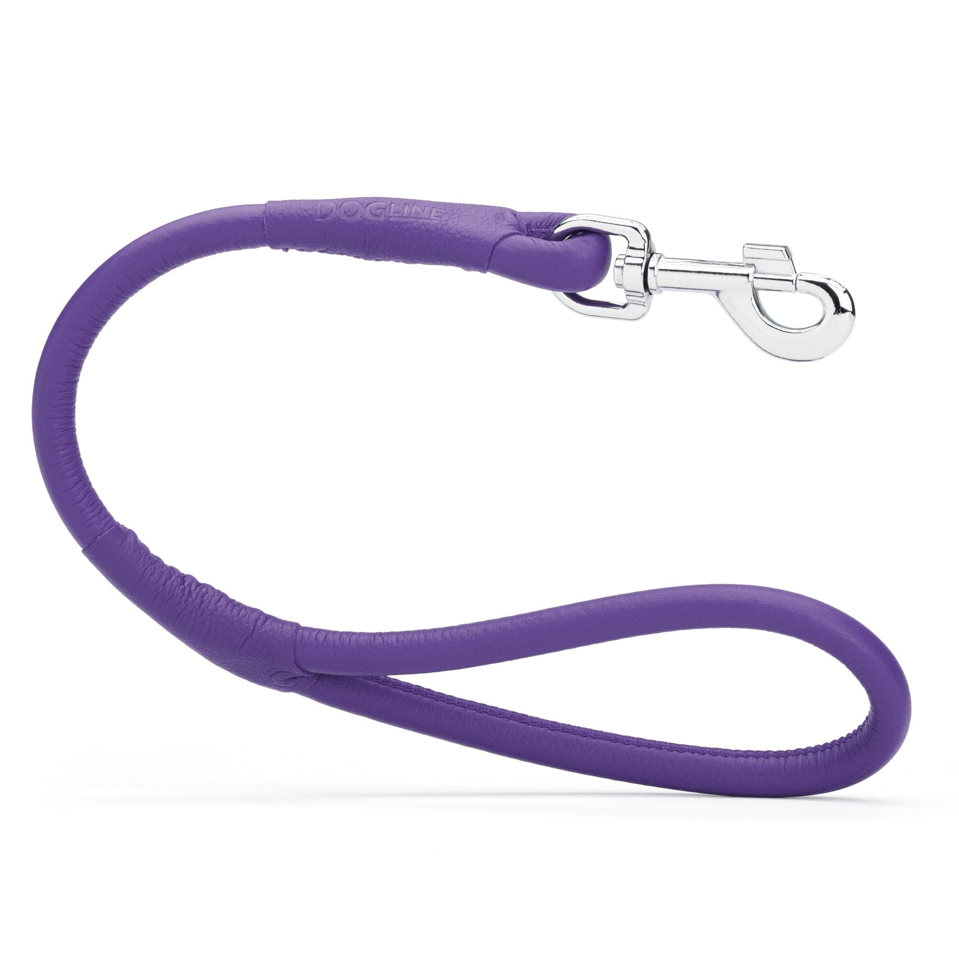 Soft Leather Round Traffic Lead Purple Dog Leashes Dogline