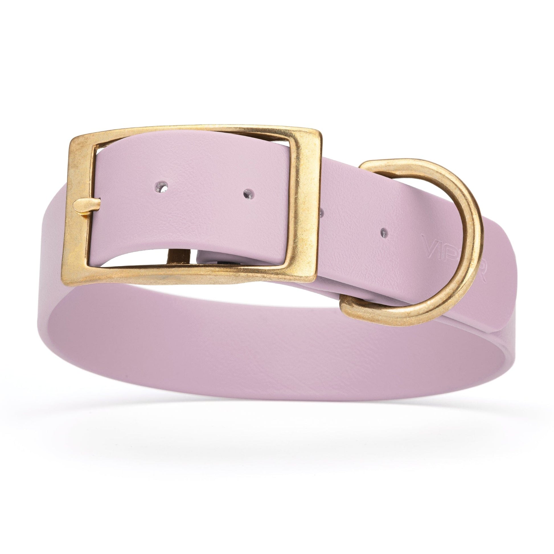 Viper Biothane Waterproof Dog Collar - Brass Hardware - 1.5in Wide - Size XL (20" - 24") Pastel Purple L 20"-24" x W 1.5" Dog Collar Dogline