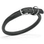 Soft Leather Round Dog Collar Black 1 2" Dog Collar Dogline
