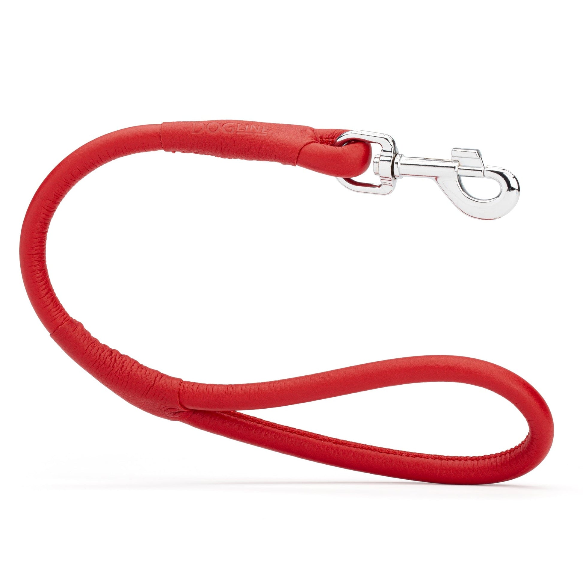 Soft Leather Round Traffic Lead Red Dog Leashes Dogline