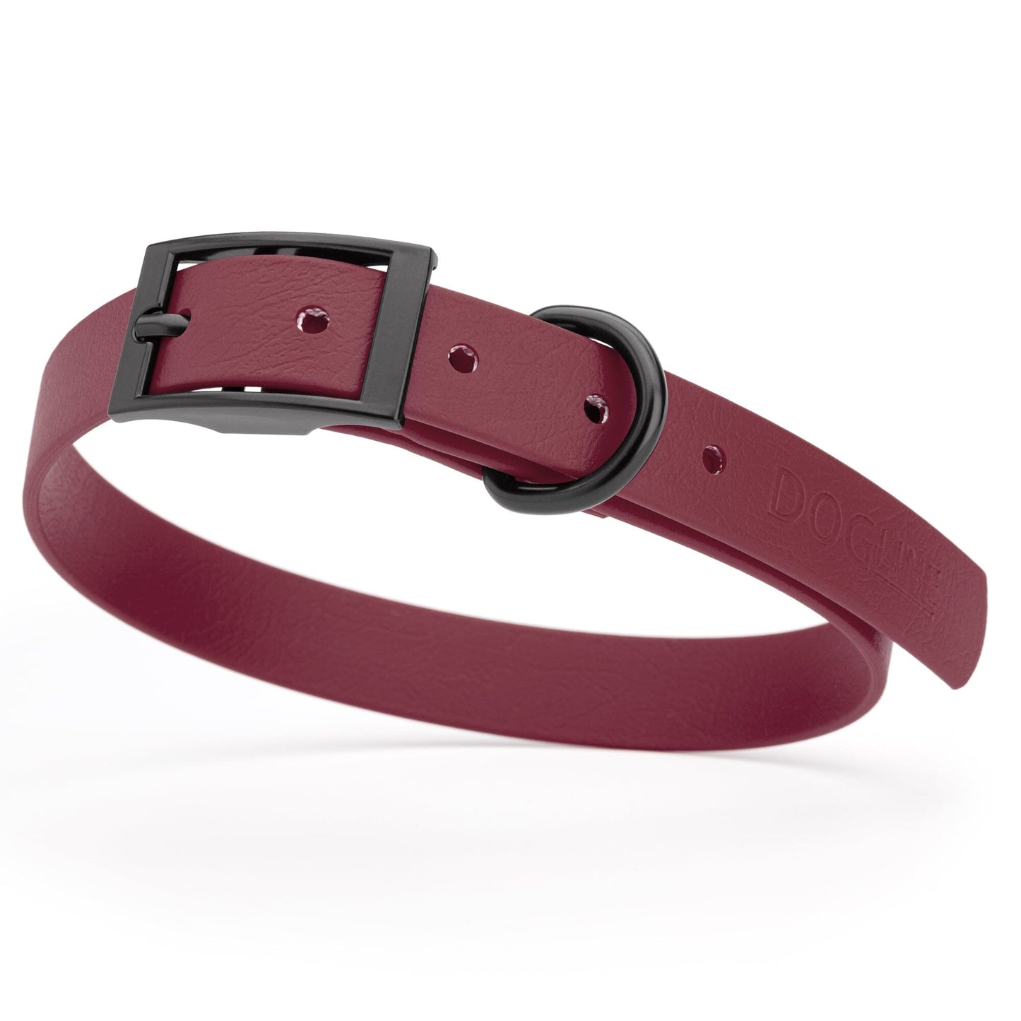 Biothane Waterproof Dog Collar - Medium (15 to 18 inches) Merlot Burgundy L 15"-18" x W 3 4" Dog Collar Dogline