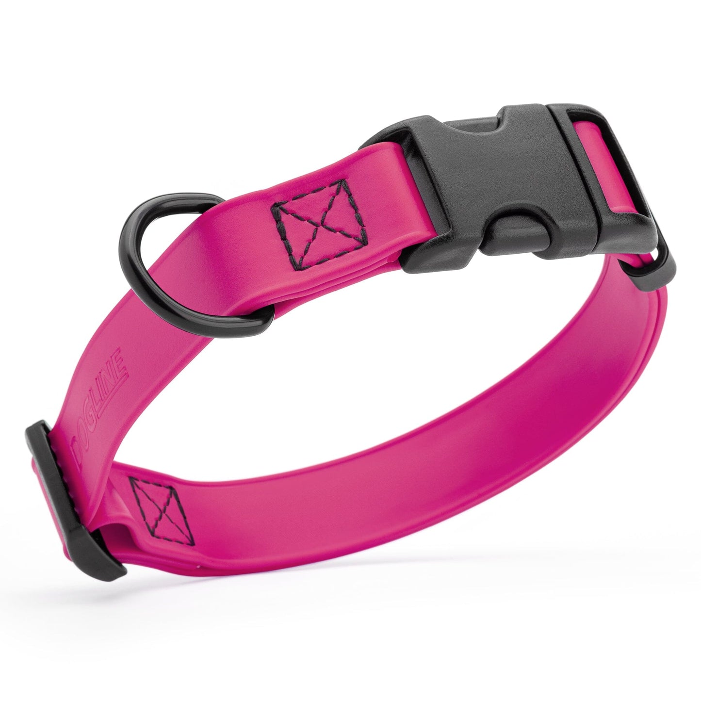 Dogline Biothane Waterproof Dog Collar with Quick Release Buckle Magenta Pink Dog Collar Dogline