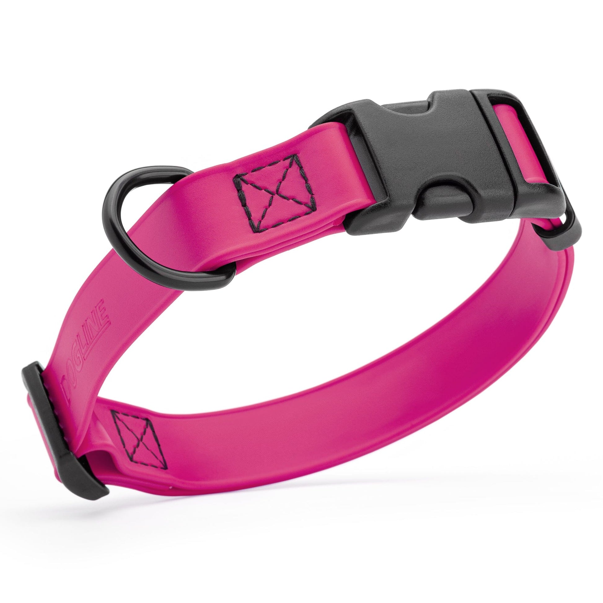 Dogline Biothane Waterproof Dog Collar with Quick Release Buckle Magenta Pink Dog Collar Dogline
