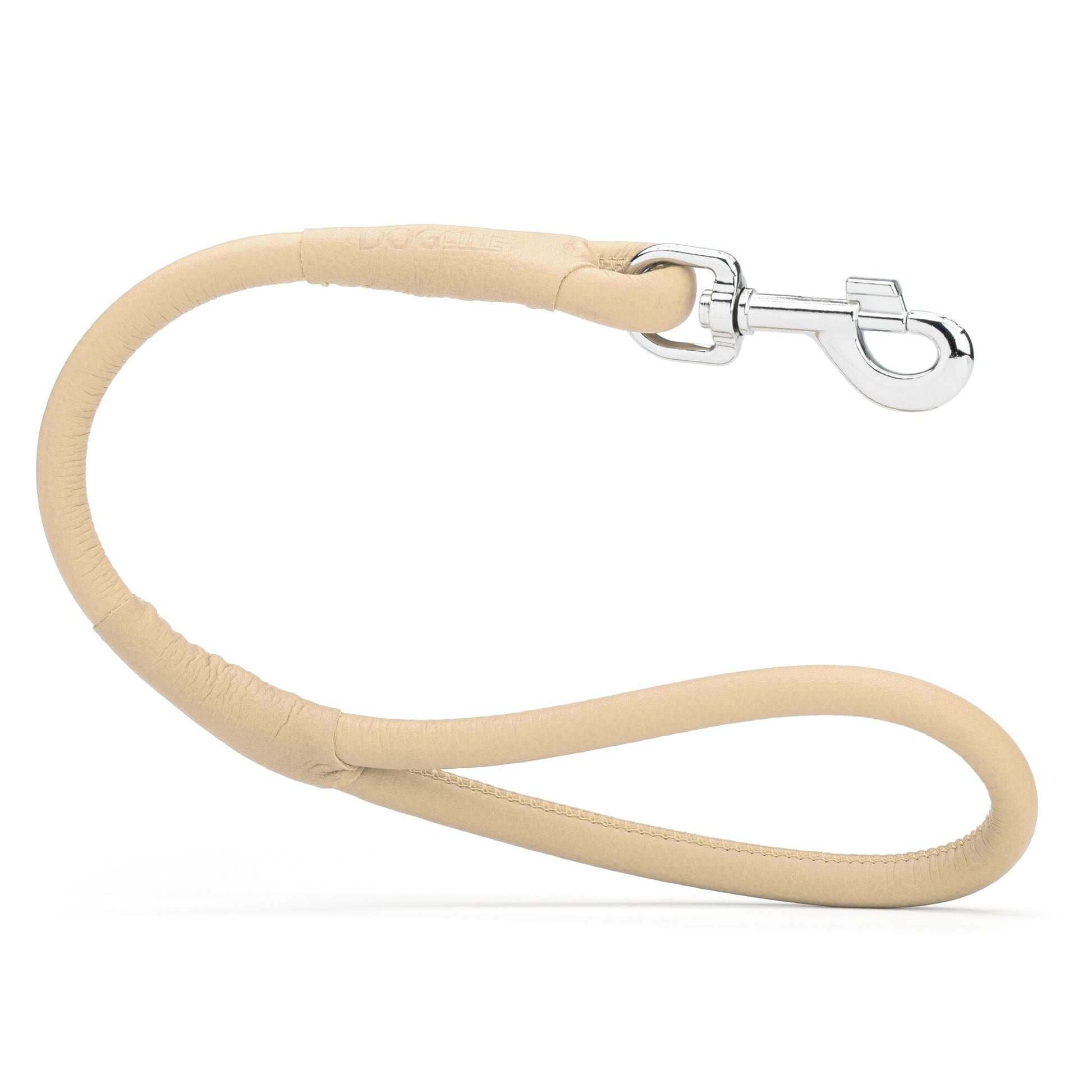 Soft Leather Round Traffic Lead Beige Dog Leashes Dogline