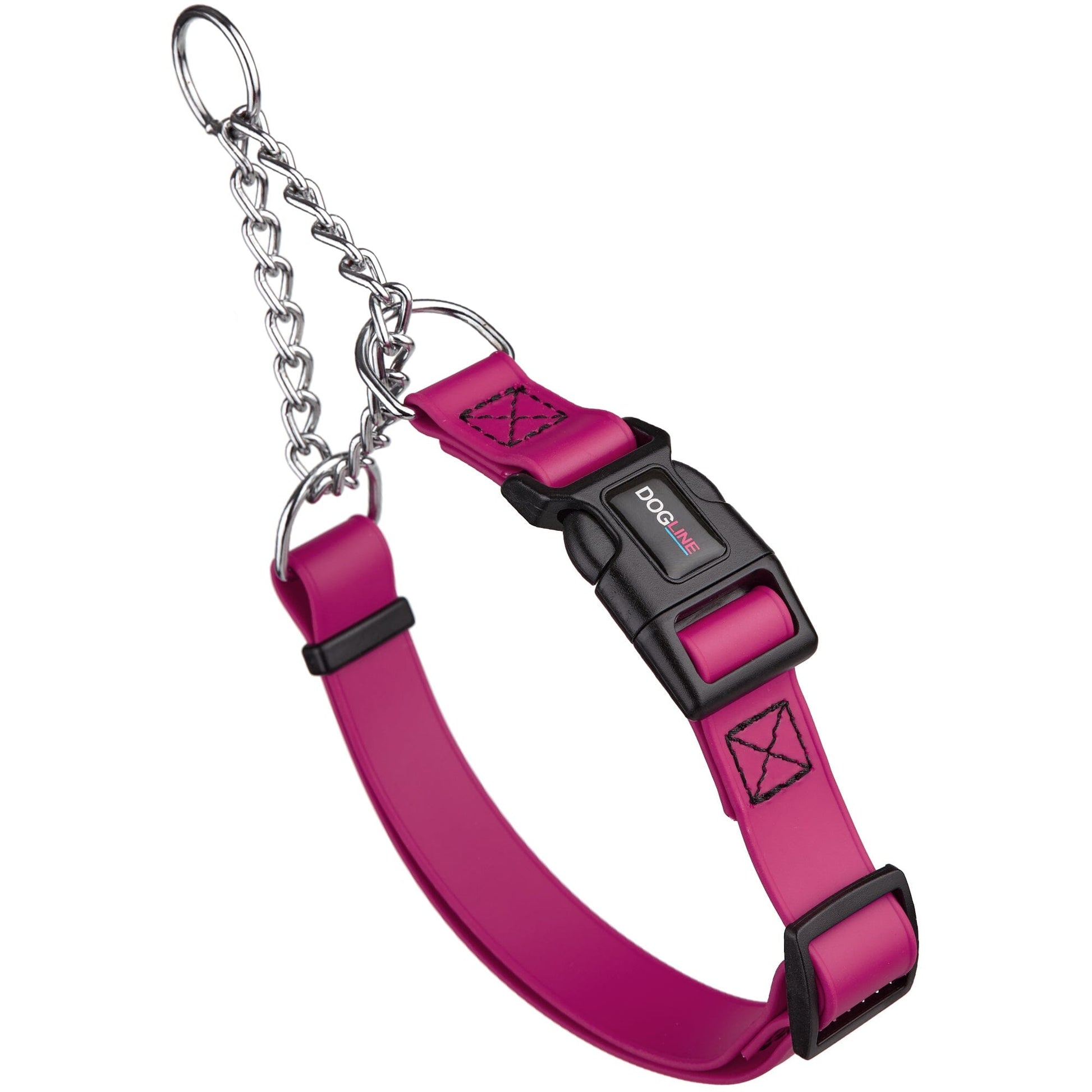 Biothane Adjustable Martingale Collar with Quick Release Buckle Magenta Pink Dog Collars Dogline