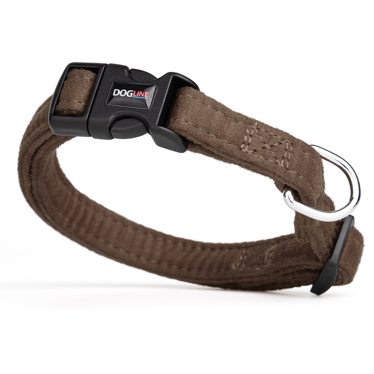 Comfort Microfiber Flat Dog Collar Brown 11-17" 5 8" Dog Collar Dogline