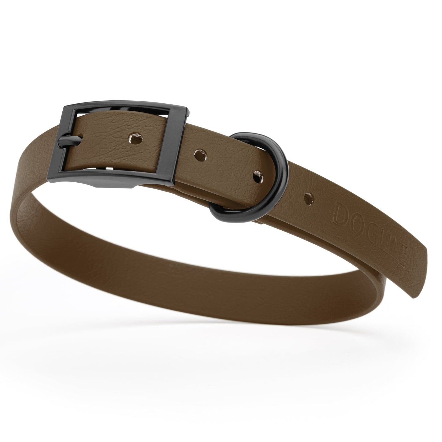 Biothane Waterproof Dog Collar - Medium (15 to 18 inches) Dark Chocolate Brown L 15"-18" x W 3 4" Dog Collar Dogline