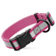 Dogline Biothane Reflective Dog Collar with Quick Release Buckle Passionfruit Pink 15"-25" 1" Dog Collar Dogline