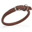 Soft Leather Round Dog Collar Brown 1 2" Dog Collar Dogline