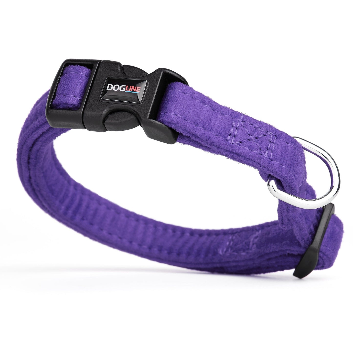 Comfort Microfiber Flat Dog Collar Purple 11-17" 5 8" Dog Collar Dogline