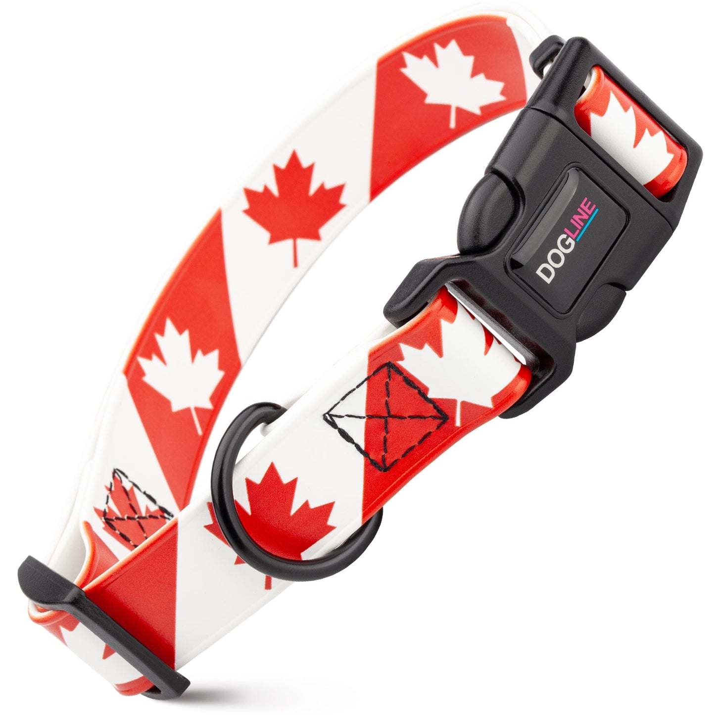 Dogline Biothane Full Color Design Printed Dog Collar with Quick Release Buckle Canada W 3 4" x L 12"-19" Dog Collars Dogline