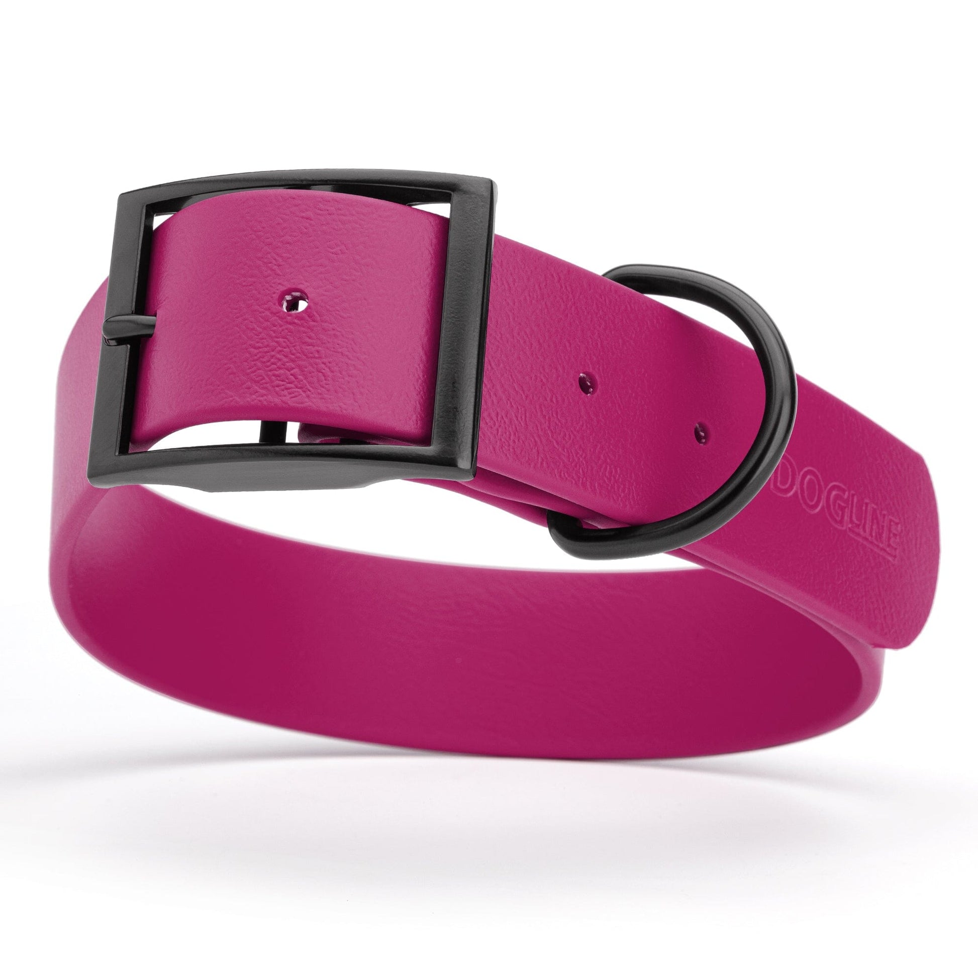Biothane Waterproof Dog Collar - 1.5in Wide - Large (16 to 20 inches) Magenta Pink L 16"-20" x W 1.5" Dog Collar Dogline
