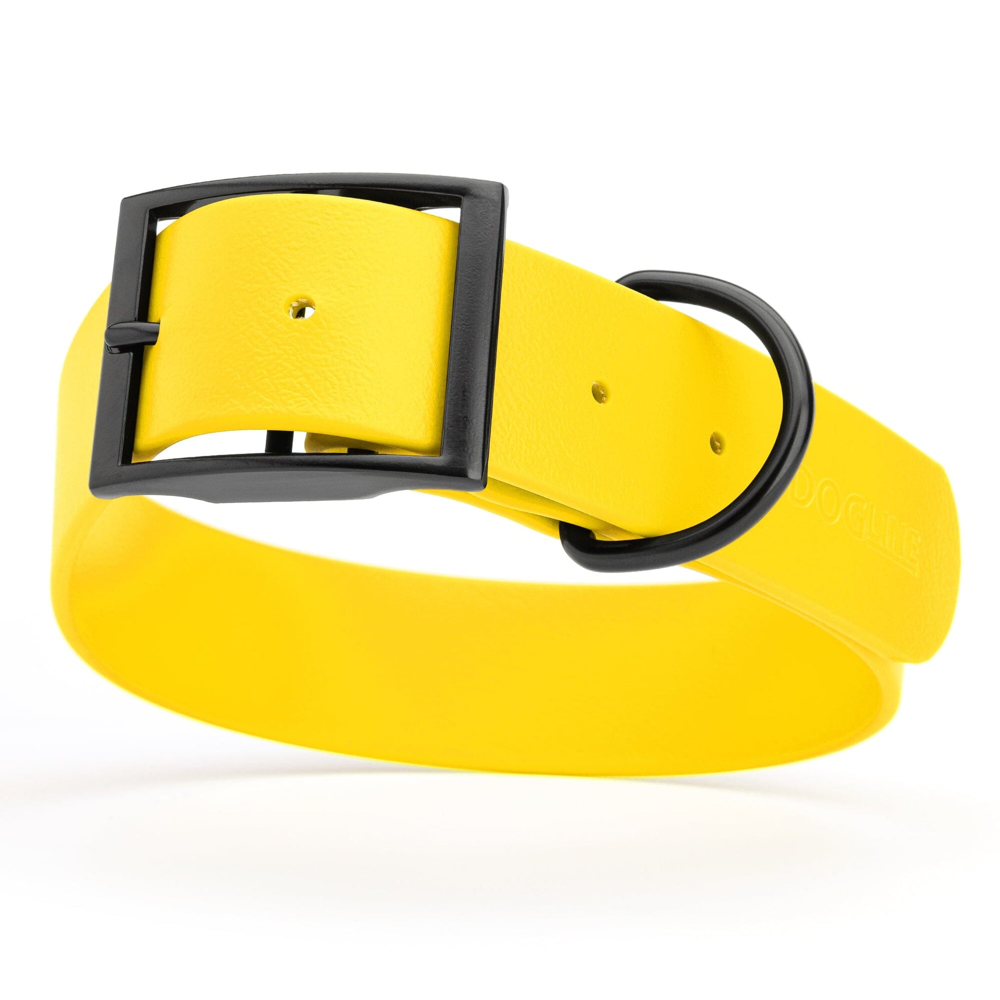 Biothane Waterproof Dog Collar - 1.5in Wide - X-Large (20 to 24 inches) Lemon Yellow L 20"-24" X W 1.5" Dog Collar Dogline