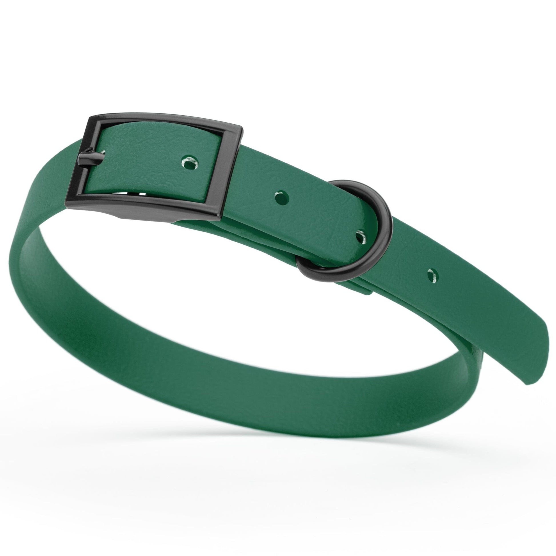 Biothane Waterproof Dog Collar - Small (12 to 15 inches) Hunter Green L 12"-15" x W 5 8" Dog Collar Dogline