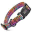 Dogline Biothane Full Color Design Printed Dog Collar with Quick Release Buckle Vibrant Leopard W 3 4" x L 12"-19" Dog Collars Dogline