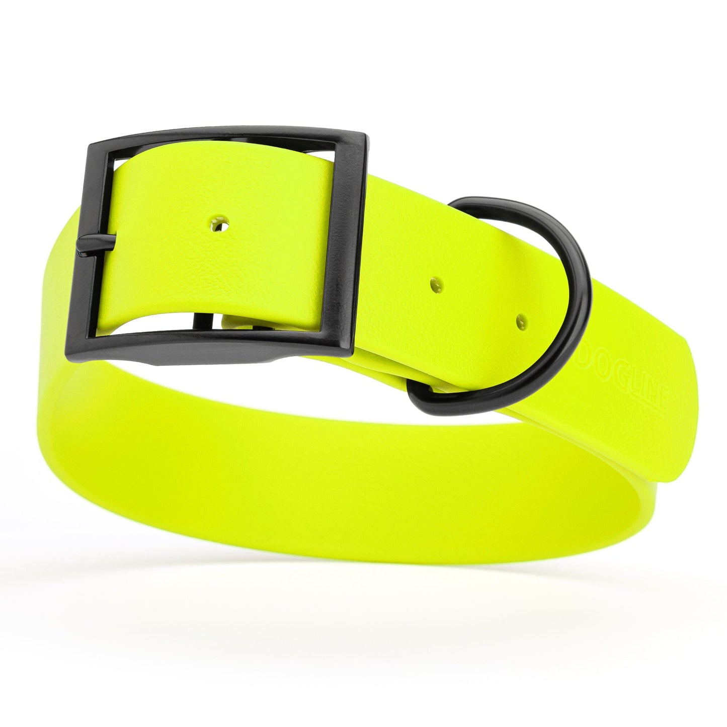 Biothane Waterproof Dog Collar - 1.5in Wide - Large (16 to 20 inches) Safety Yellow L 16"-20" x W 1.5" Dog Collar Dogline
