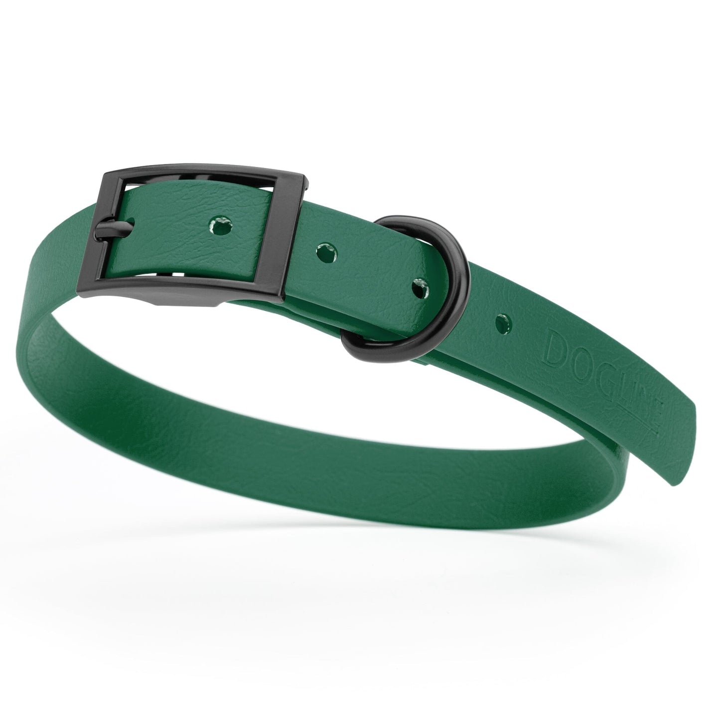 Biothane Waterproof Dog Collar - Medium (15 to 18 inches) Hunter Green L 15"-18" x W 3 4" Dog Collar Dogline