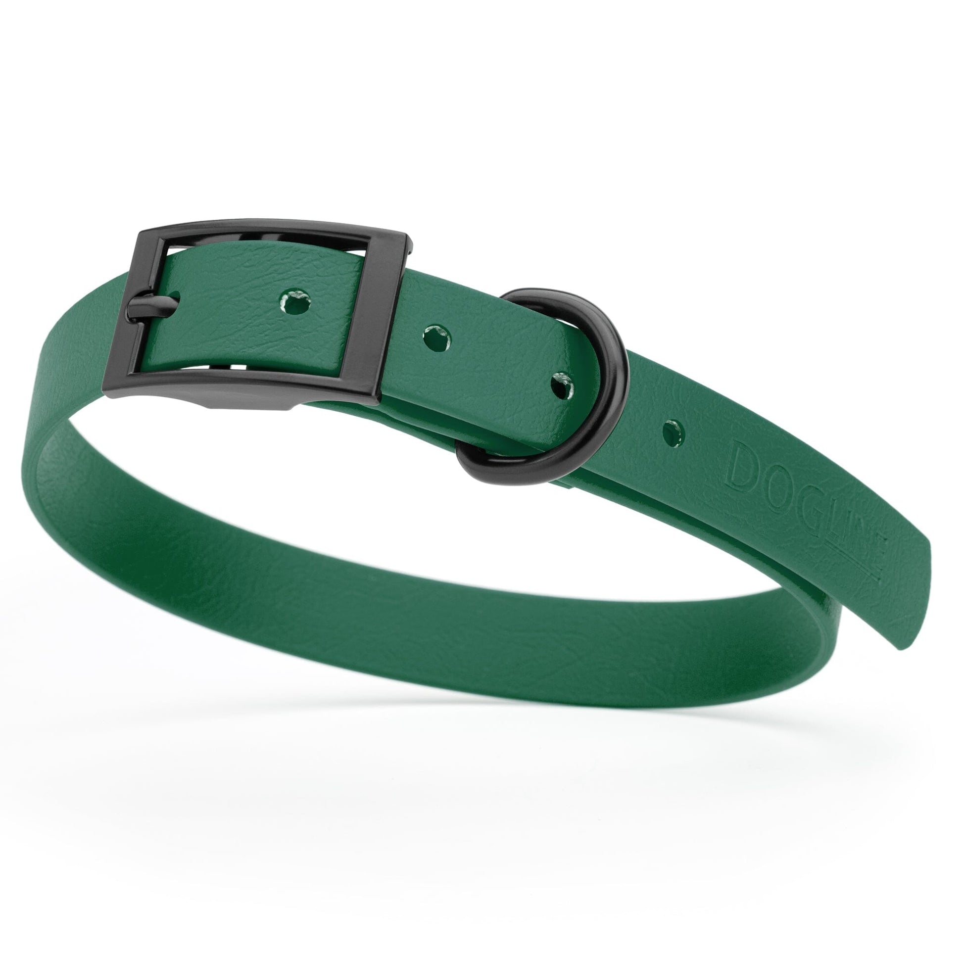 Biothane Waterproof Dog Collar - Medium (15 to 18 inches) Hunter Green L 15"-18" x W 3 4" Dog Collar Dogline