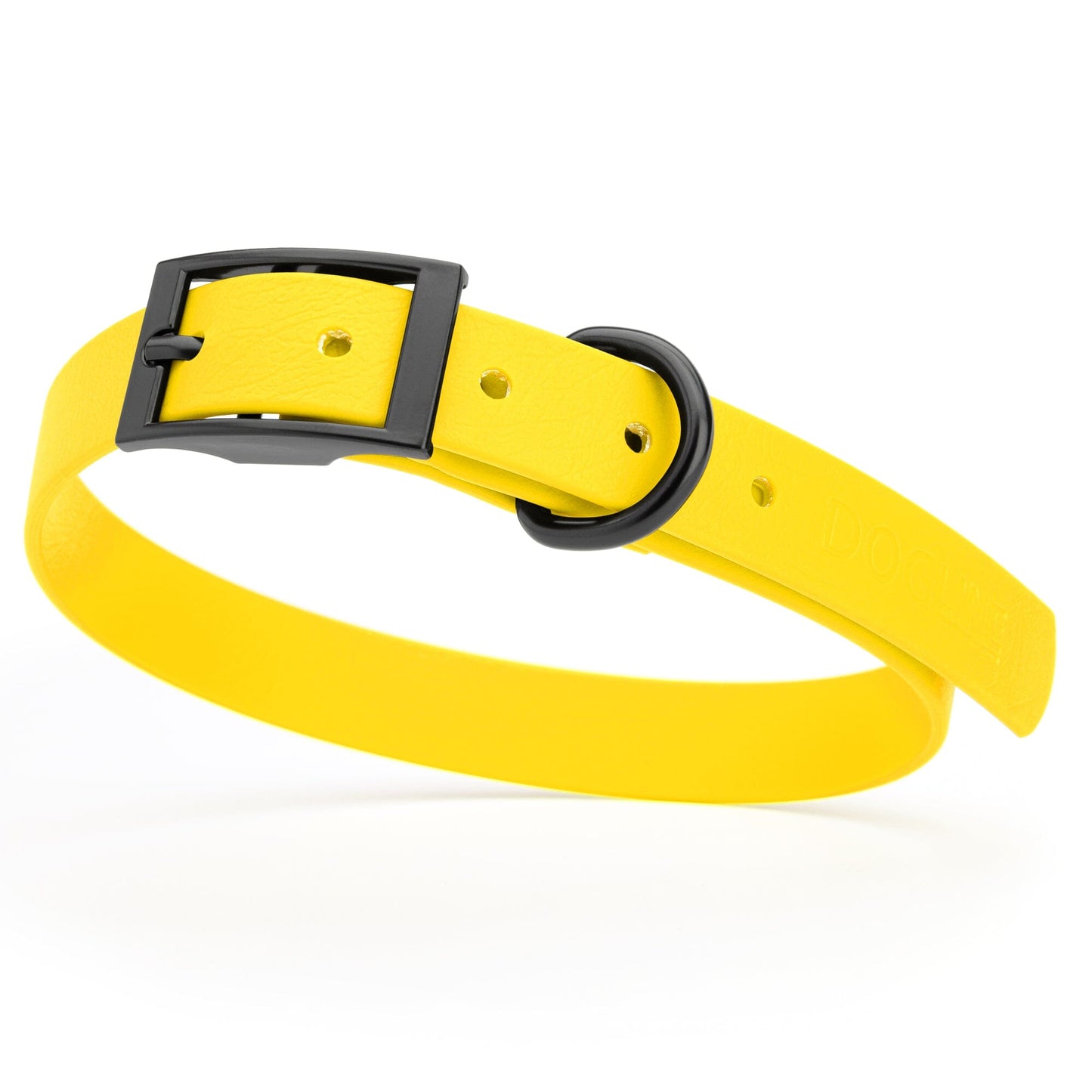 Biothane Waterproof Dog Collar - Medium (15 to 18 inches) Lemon Yellow L 15"-18" x W 3 4" Dog Collar Dogline