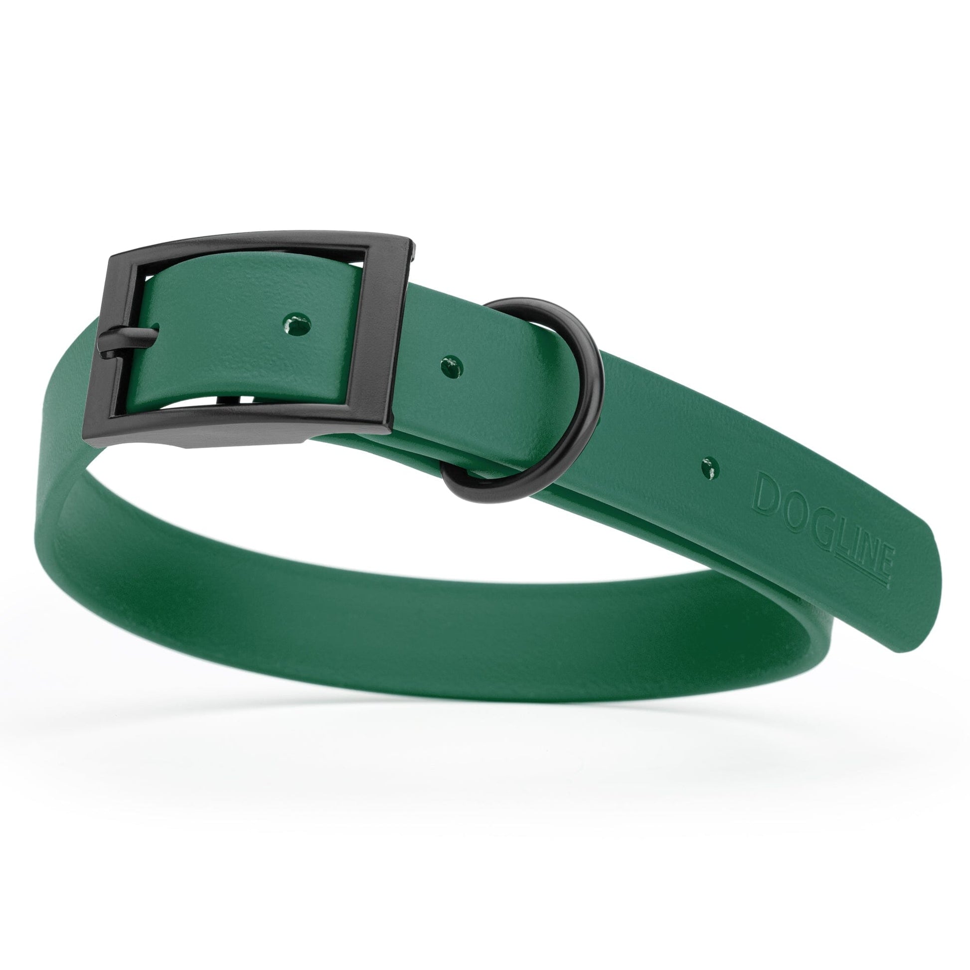 Biothane Waterproof Dog Collar - X-Large (22 to 25 inches) Hunter Green L 22"-25" x W 1" Dog Collar Dogline