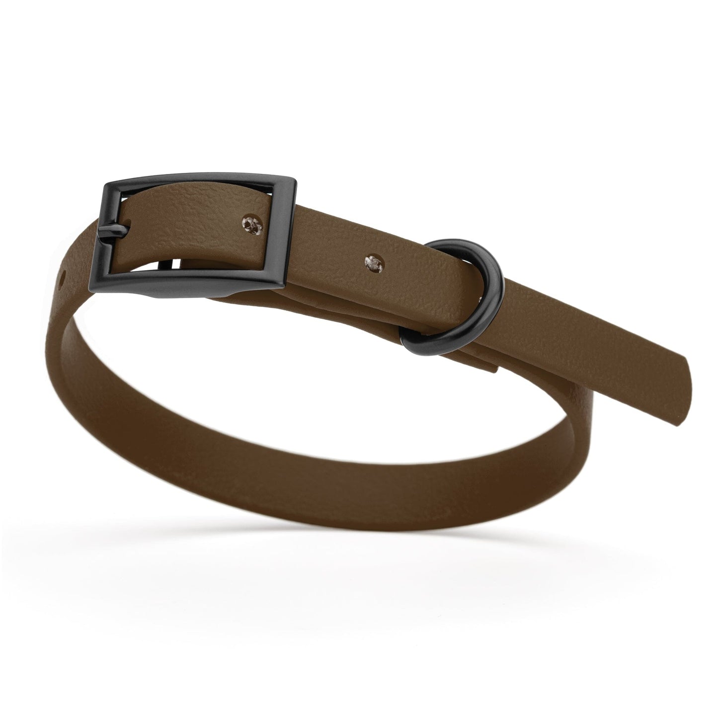 Biothane Waterproof Dog Collar - X-Small (9 to 12 inches) Dark Chocolate Brown L 9"-12" x W 1 2" Dog Collar Dogline